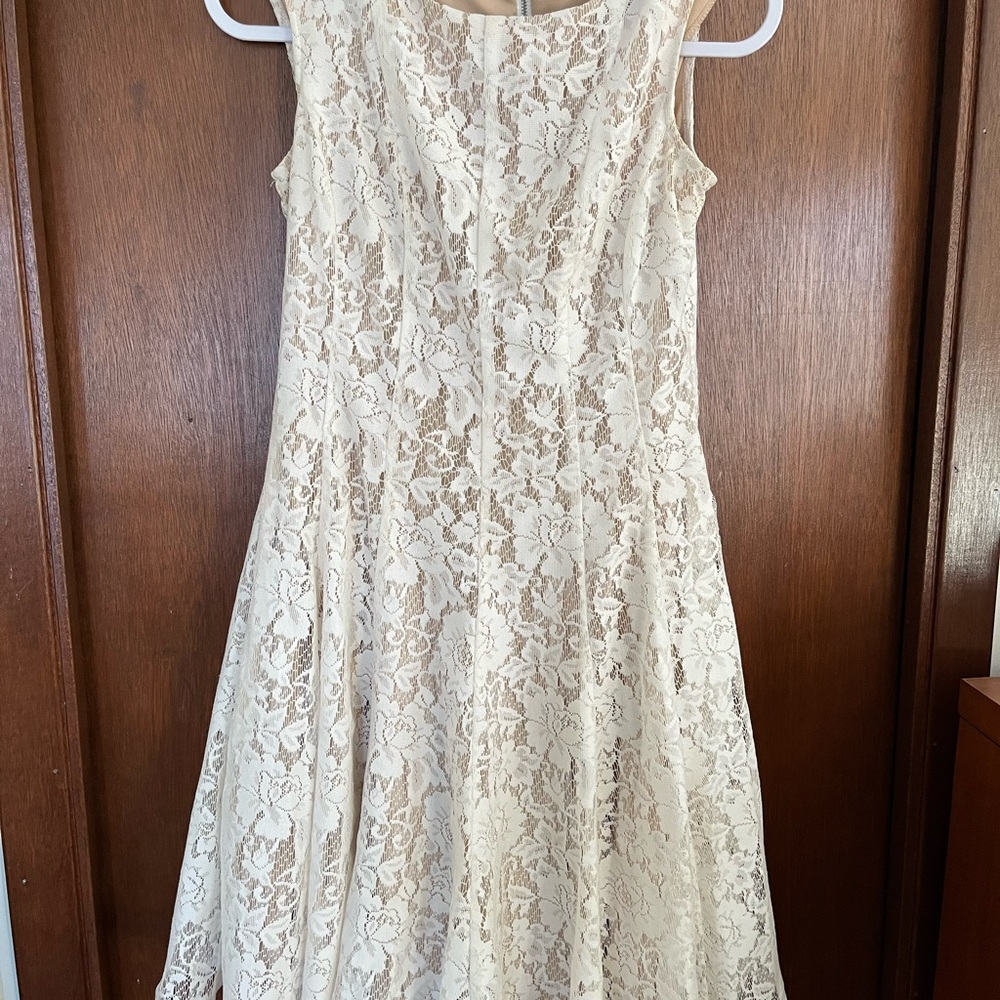 Elegant Cream Lace Dress